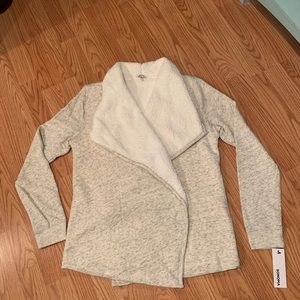 Sherpa lined open sweatshirt